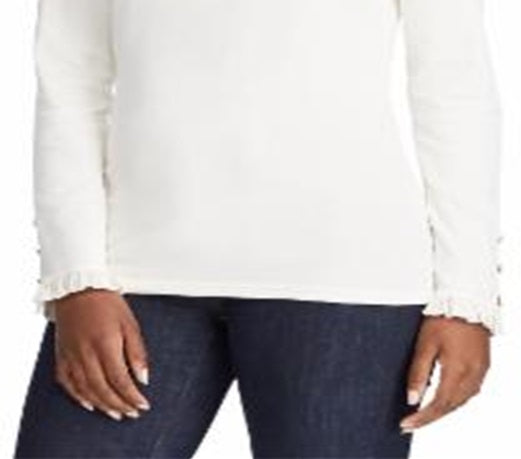 Suéter Ralph Lauren Feminino de Algodão Elástico Branco Tamanho G