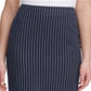 Tommy Hilfiger Saia Lápis Midnight Slim Listrada Feminina Azul Tamanho 12