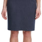 Tommy Hilfiger Saia Lápis Midnight Slim Listrada Feminina Azul Tamanho 12