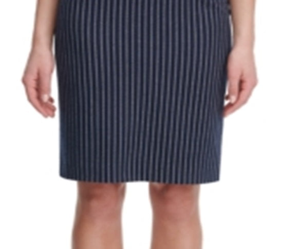 Tommy Hilfiger Saia Lápis Midnight Slim Listrada Feminina Azul Tamanho 12