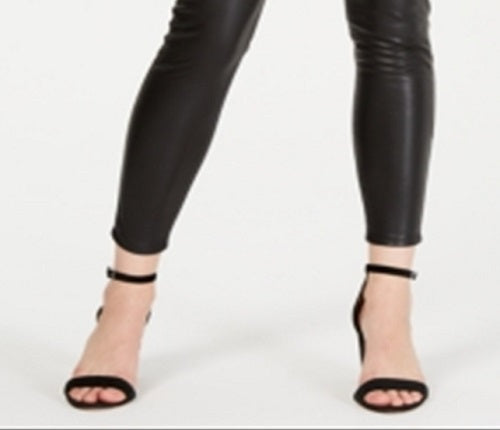 Calça skinny feminina Kendall Kylie em couro sintético, cinza, tamanho 29