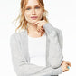 Cardigan de cashmere feminino Charter Club com frente aberta, tamanho pequeno, tamanho G, prateado