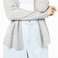 Cardigan de cashmere feminino Charter Club com frente aberta, tamanho pequeno, tamanho G, prateado