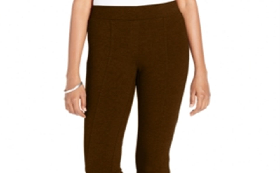 Leggings femininas Petite Stretch Style &amp; Co com dois bolsos nas costas, marrom, tamanho PS