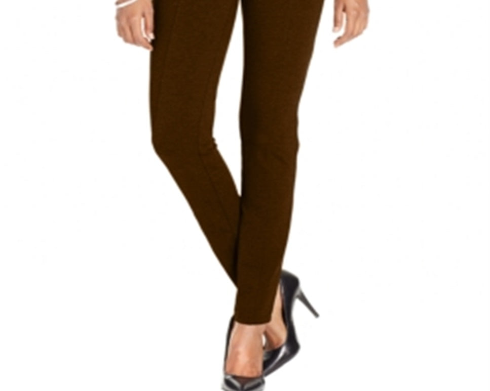 Leggings femininas Petite Stretch Style &amp; Co com dois bolsos nas costas, marrom, tamanho PS