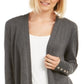 Cardigan feminino Charter Club com frente aberta, cinza, tamanho XX-G