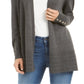 Cardigan feminino Charter Club com frente aberta, cinza, tamanho XX-G