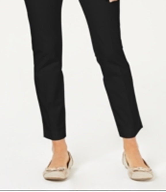 Calça feminina Charter Club Solid Newport Slim Leg Preta Tamanho 6 Petite