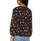 1.STATE Camisa feminina floral com botões, preta, tamanho 1X