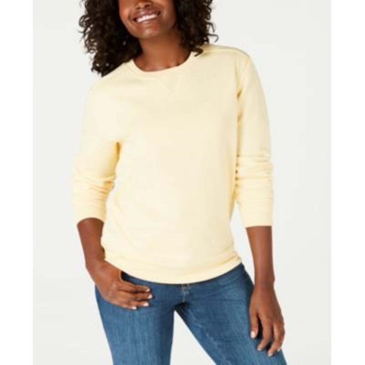 Karen Scott Suéter Feminino Manga Longa Gola Redonda Amarelo Tamanho Médio