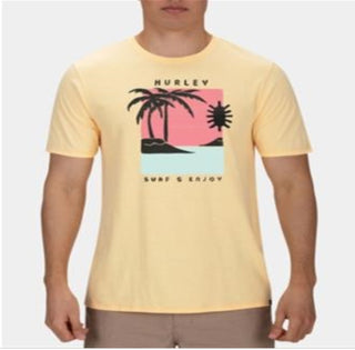 Camiseta gráfica de manga curta Hurley Good Times Logo Masculina Laranja Tamanho X-Grande