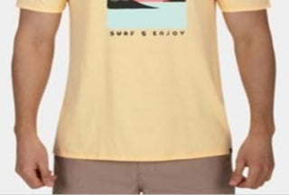 Camiseta gráfica de manga curta Hurley Good Times Logo Masculina Laranja Tamanho X-Grande