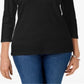 Karen Scott Blusa Feminina Decote Redondo Preta Tamanho M