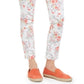 Calça jeans Capri Bristol com estampa floral feminina Charter Club, branca, tamanho 10