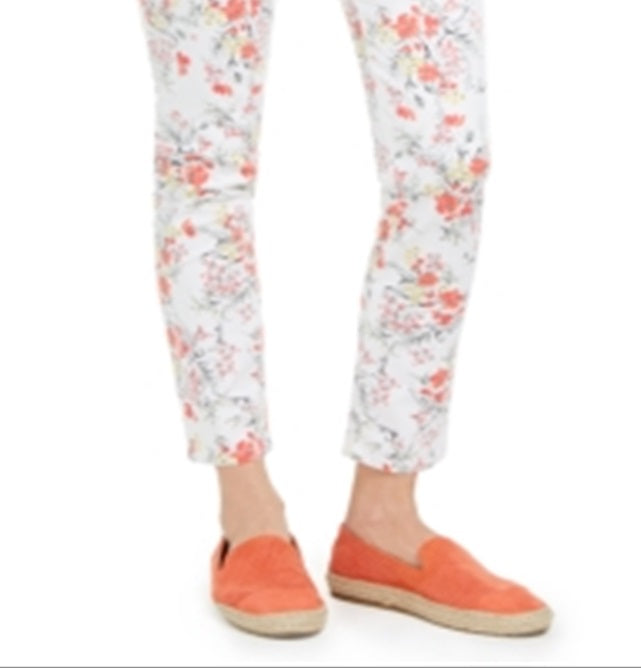 Calça jeans Capri Bristol com estampa floral feminina Charter Club, branca, tamanho 10