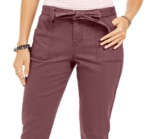 Jeans feminino com cinto e punho, estilo &amp; co, rosa, tamanho 10