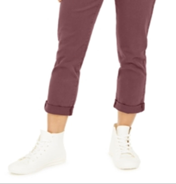 Jeans feminino com cinto e punho, estilo &amp; co, rosa, tamanho 10