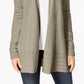 Cardigan feminino Charter Club com frente aberta, cinza, tamanho pequeno