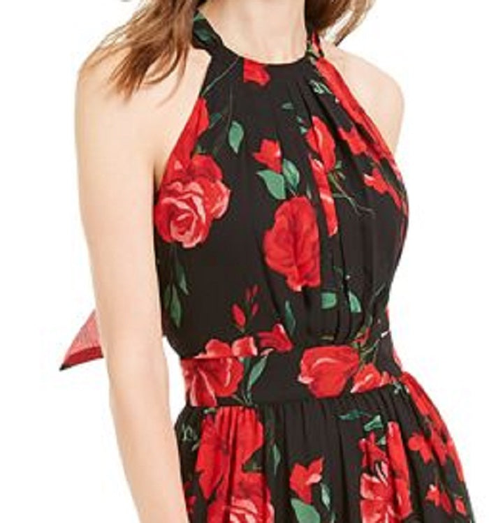 Vestido longo feminino com estampa floral e alças finas, preto, tamanho 4, da INC International Concepts