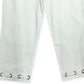 Calça Capri Feminina JM Collection com Controle de Barriga e Grommet, Branca, Tamanho Grande