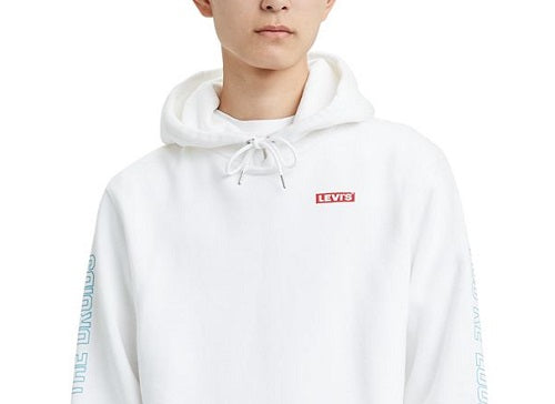 Moletom com capuz Levi's Graphic Masculino, tamanho médio, branco