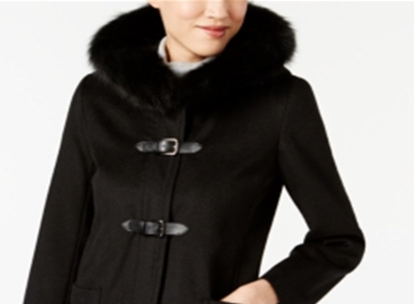 Casaco de noite feminino com zíper Forecaster of Boston, preto, tamanho 12