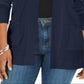 Karen Scott Cardigan Feminino Gola Pointelle Azul Tamanho Pequeno GG