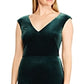 Vestido de coquetel Ralph Lauren feminino, decote em V, abaixo do joelho, verde, tamanho 4
