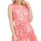 Vestido de malha MIDI com estampa floral feminino Charter Club, vermelho, tamanho grande