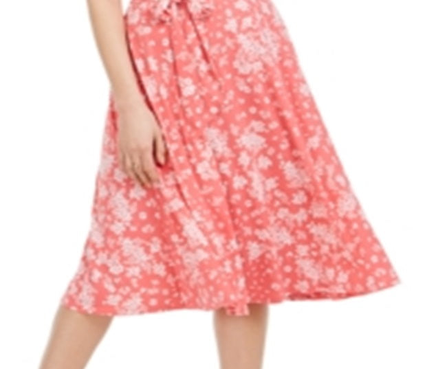 Vestido de malha MIDI com estampa floral feminino Charter Club, vermelho, tamanho grande