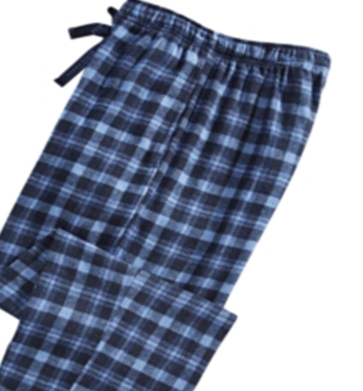 Calça de dormir Perry Ellis masculina de flanela Comfort Fit, azul, tamanho pequeno