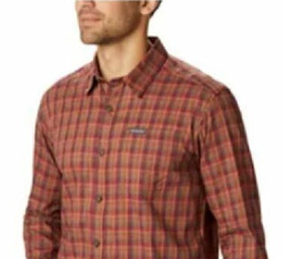 Camisa xadrez Columbia Vapor Ridge III Modern Classic Fit masculina, vermelha, tamanho 2XL