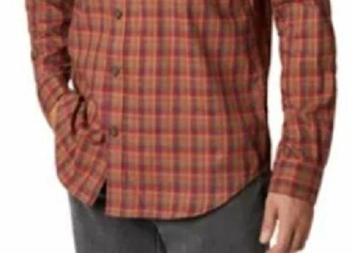 Camisa xadrez Columbia Vapor Ridge III Modern Classic Fit masculina, vermelha, tamanho 2XL