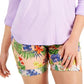 Blusa feminina estilo &amp; co com decote aberto e mangas bufantes, roxa, tamanho médio