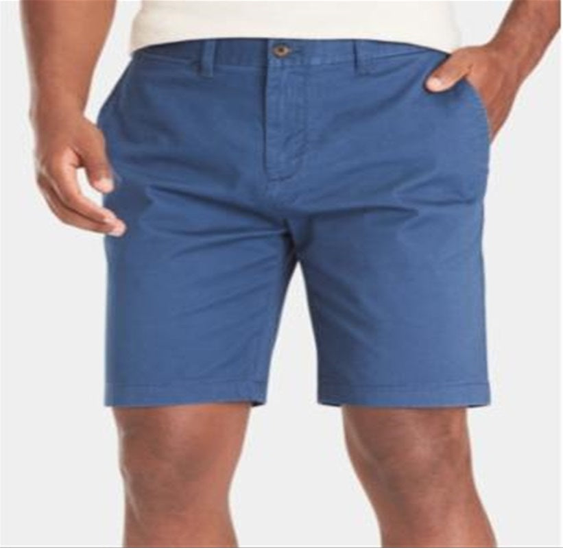 Tommy Hilfiger Calça Chino Masculina Frente Lisa Azul Tamanho 32