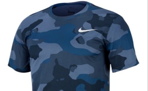 Camiseta Nike Masculina Big Tall Dry Tee Legend Camuflagem AOP Azul Tamanho Grande