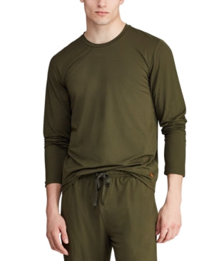 Camisa de pijama masculina Polo Ralph Lauren 4D Flex Microfibra verde tamanho M