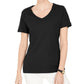 Karen Scott Top Feminino com Ombros Abertos e Decote em V Preto Tamanho XXG