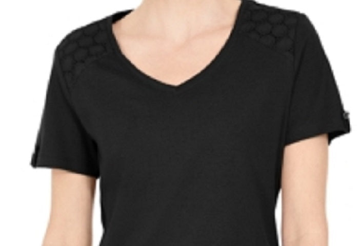 Karen Scott Top Feminino com Ombros Abertos e Decote em V Preto Tamanho XXG