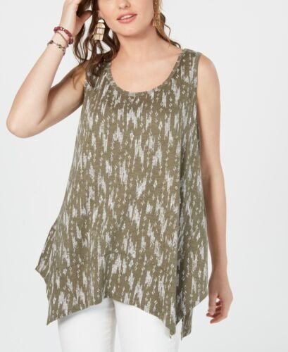 Regata feminina estampada estilo &amp; co verde tamanho pequeno P