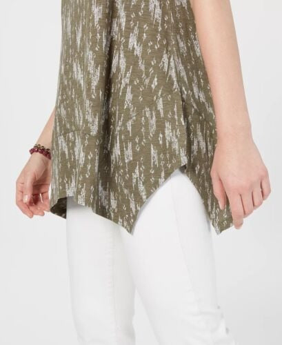 Regata feminina estampada estilo &amp; co verde tamanho pequeno P