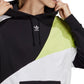 Moletom com capuz Adidas feminino de algodão com blocos de cores, preto, tamanho X-S