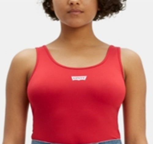Body sem mangas Levi's feminino com cobertura total, vermelho, tamanho P