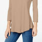 JM Collection Top feminino com decote redondo e lantejoulas, bege, tamanho extrapequeno