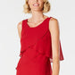 Vestido de festa feminino SL Fashions, sem mangas, com decote redondo e acima do joelho, estilo flare, vermelho, tamanho 18