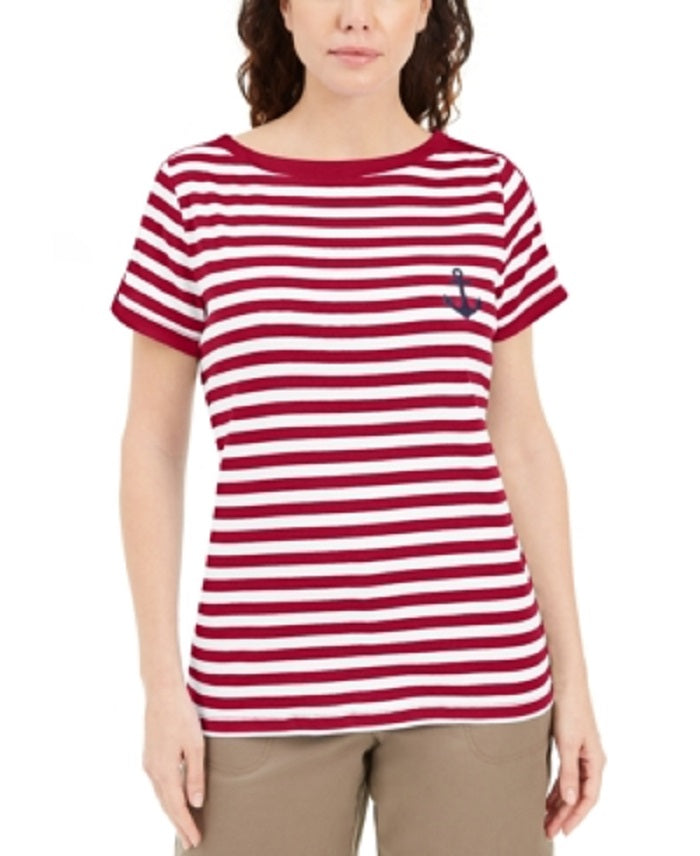Karen Scott Top Listrado Feminino Anchor Vermelho Tamanho P