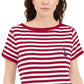 Karen Scott Top Listrado Feminino Anchor Vermelho Tamanho P