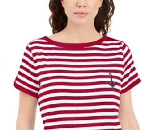 Karen Scott Top Listrado Feminino Anchor Vermelho Tamanho P
