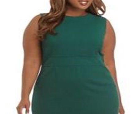 Vestido tubinho com decote em V e manga comprida Nine West Feminino, tamanho 16W, verde