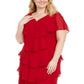 Vestido feminino plus size de chiffon com detalhes brilhantes e frente única, tamanho 18W, da SL Fashions